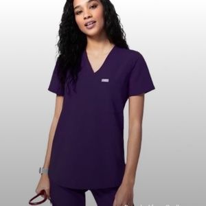 FIGS Catarina Scrub Top - Purple Shadow (Small)